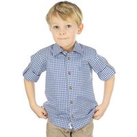 OS-Trachten Trachtenhemd Slamo Jungen Langarmhemd mit aufgesetzter Brusttasche mit Hirsch-Stickerei von OS-Trachten