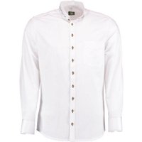 OS-Trachten Trachtenhemd Trachtenhemd weiß,grüne Stickerei, Stehkragen von OS-Trachten