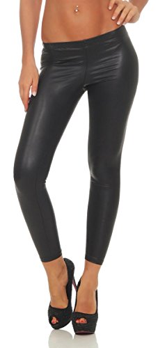 OSAB-Fashion 10846 Damen Leggings Treggings Röhrenhose Lederoptik Lederimitat Slimline von OSAB-Fashion