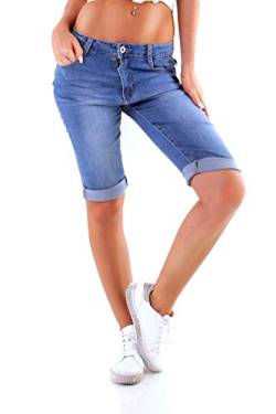 OSAB-Fashion 11232 Damen Jeans Shorts Kurze Hose Hotpants Bermudas Baggy Boyfriend Übergrößen von OSAB-Fashion