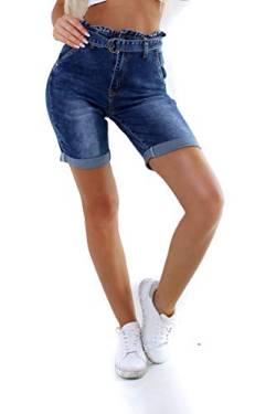 OSAB-Fashion 11553 Damen Shorts Kurze Hose Bermudas Hot Pants Slimfit High-Waist Gürtel von OSAB-Fashion