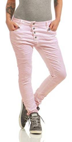 OSAB-Fashion 11557 Damen Jeans Röhre Hose Damenjeans Boyfriend Baggy Haremscut Knopfleiste von OSAB-Fashion