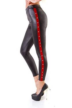 OSAB-Fashion 4014 Damen Leggings Treggings Röhrenhose Lederoptik Lederimitat Slimline von OSAB-Fashion