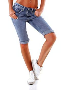 OSAB-Fashion 4477 Damen Jeans Bermuda Slimfit Capri Hose Denim Übergrößen Panty von OSAB-Fashion