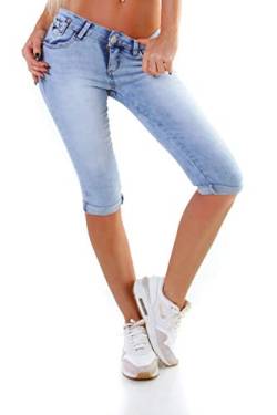 OSAB-Fashion 5442 Damen Capri Jeans Bermudas Shorts Kurze Hose Caprijeans Slimfit Basic von OSAB-Fashion