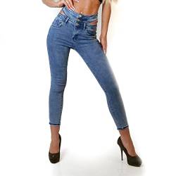 OSAB 77123 Fashion Damen Jeans Hose Röhrenjeans Skinny Damenjeans Doppelter Bund von OSAB