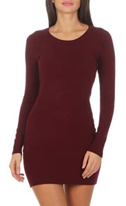 OSAB 910963 Damen Feinstrick Pullover Strickpullover Langarm Strickkleid Minikleid Bodycon Basic von OSAB