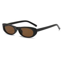 OSAGAMA Retro Schmale Katzenauge Sonnenbrille Fashion Sunglasses für Damen Herren Braun von OSAGAMA