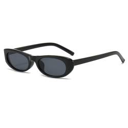 OSAGAMA Retro Schmale Katzenauge Sonnenbrille Fashion Sunglasses für Damen Herren Schwarz von OSAGAMA