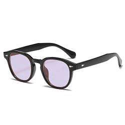 OSAGAMA Vintage Retro Runde Sonnenbrille für Damen Herren Fashion Brille Schwarz Lila von OSAGAMA