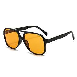 OSAGAMA Vintage Retro Sonnenbrille Gelb Getönte Brille für Damen Herren (Gelb) von OSAGAMA