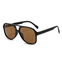 OSAGAMA Vintage Retro Sonnenbrille Gelb Getönte Brille für Damen Herren (Polarisiert Braun) von OSAGAMA