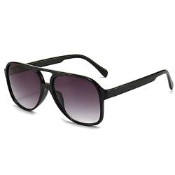 OSAGAMA Vintage Retro Sonnenbrille Gelb Getönte Brille für Damen Herren (Polarisiert Grau) von OSAGAMA