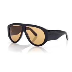 OSAGAMA Vintage Übergroße Sonnenbrille Ovale Pilot Brille Oversized Sunglasses für Damen Herren Tee von OSAGAMA