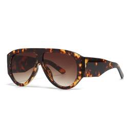 OSAGAMA Vintage Übergroße Sonnenbrille Ovale Pilot Brille Oversized Sunglasses für Damen Herren Tortoise von OSAGAMA