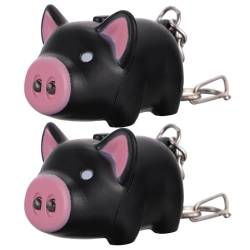 OSALADI 2 Stück Leuchtende Schlüsselanhänger Tiere Niedliches Schweinchen LED Schlüsselanhänger Cartoon Schlüssel Anhänger mit Taschenlampe Sound Kinder Schlüsselanhänger für Rucksäcke von OSALADI