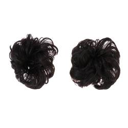 OSALADI 2 Stück Messy Bun Haarteil Dicke Hochsteckfrisur Haargummis Synthetische Perücke Haar Pferdeschwanzhalter Haar Perücken Haarteil Für Volumen Frauen Mädchen Haar Schwarz von OSALADI