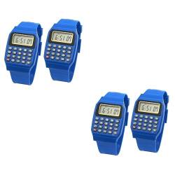 OSALADI 4 Stück Taschenrechneruhr Digitaluhr für Jungen Hand analoge Uhr Uhrengehäuse für Herren Herrenuhren Berechnung Uhr Rechenuhr für Kinder tragbar Anschauen LCD Bildschirm Mann von OSALADI
