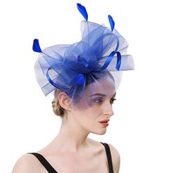 OSALADI Feder Haarspange Hut Faszinatorhut Schleier Für Bräute Derby-hut Mesh-fascinator-stirnband Maschenfaszinator- Stirnband Fascinatoren Für Damen Lila Tiara Frau Seide Blumen von OSALADI