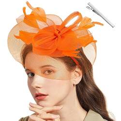 OSALADI Feder Haarspange Hut Stirnband Für Die Teeparty Fascinators Für Frauen-teeparty Hochzeitshut Aus Gaze Vintage-haar-fascinator Faszinator Charmant Seide Bankett Nachmittagstee von OSALADI