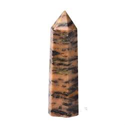 OSBELE 1 Stück natürlicher gelb gestreifter Stein Kristallpunkt Heilstein Reiki Obelisk Quarzturm schöner natürlicher Kristallstein ZANLIIYIN (Color : Yellow Striped_70-80mm) von OSBELE