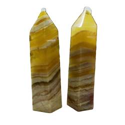 OSBELE Polierter natürlicher Quarz-Turm, gelbe Fluorit-Zauberstab-Spitzenkristalle for Heimdekoration – ZANLIIYIN von OSBELE