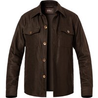 OSCAR JACOBSON Herren Overshirt braun Baumwolle unifarben von OSCAR JACOBSON