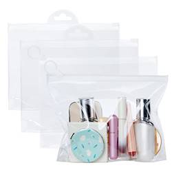 OSDUE Transparenter Kulturbeutel, 4 Stück Eva-Tasche Wasserdicht, Aufbewahrungstasche Beutel für Kosmetik, Kosmetiktasche Reisetasche für Flüssigkeiten im Koffer von OSDUE