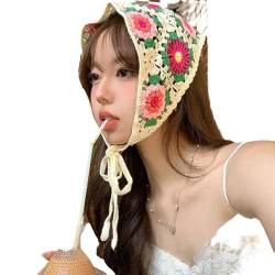 Herbst bunte Blume Vintage handgemachte häkeln Haar Bandana Haar Schal Dreieck Stirnbänder häkeln Haarband Kopftuch für Frauen Mädchen von OSKOUR