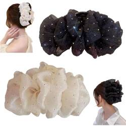 OSMARI Haarspange mit Schleife, Netz-Blasen-Schleifen-Clips, große Blasen-förmige Chiffon-Seide-Haarspangen für Frauen mit allen Haartypen (Set B) von OSMARI