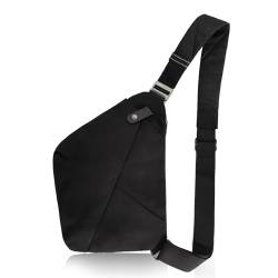 OSOCE Sling Bag Brust-Rucksack, lässiger Tagesrucksack, schwarze Schultertasche, Umhängetasche, leicht, Anti-Diebstahl, Outdoor, Sport, Reisen, Wandern, 4.0 Schwarz, Small, Sling-Rucksäcke von OSOCE