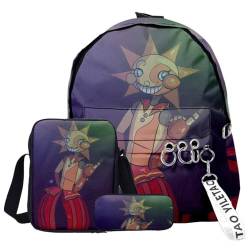 OSRDFV FNAF Rucksack für Schule, Mode, Studenten, 3-teiliges Set, Schulrucksack, Federmäppchen, leicht, Schüler, Schultasche, lässiger Tagesrucksack, Fnaf - 11, 29 x 12 x 40 cm, Handwerker von OSRDFV