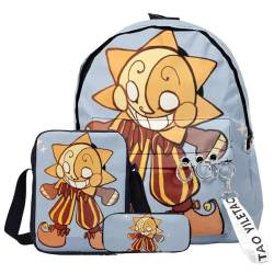 OSRDFV FNAF Rucksack für Schule, Mode, Studenten, 3-teiliges Set, Schulrucksack, Federmäppchen, leicht, Schüler, Schultasche, lässiger Tagesrucksack, Fnaf - 12, 29 x 12 x 40 cm, Handwerker von OSRDFV