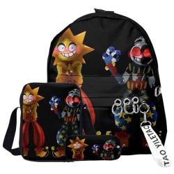 OSRDFV FNAF Rucksack für Schule, Mode, Studenten, 3-teiliges Set, Schulrucksack, Federmäppchen, leicht, Schüler, Schultasche, lässiger Tagesrucksack, Fnaf - 27, 29 x 12 x 40 cm, Handwerker von OSRDFV