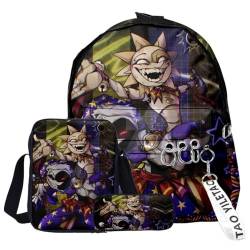 OSRDFV FNAF Rucksack für Schule, Mode, Studenten, 3-teiliges Set, Schulrucksack, Federmäppchen, leicht, Schüler, Schultasche, lässiger Tagesrucksack, Fnaf - 30, 29 x 12 x 40 cm, Handwerker von OSRDFV