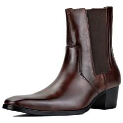 OSSTONE Chelsea Leder Stiefel für Männer High Heels Herren Kleid Schuhe Stiefel Western OS-JY042-11.5-R von OSSTONE