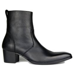 OSSTONE Chelsea Stiefel für Männer High Heels Herren Kleid Schuhe Reißverschluss Stiefel OS-VF1088-DE Schwarz 7.5 von OSSTONE