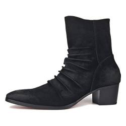 OSSTONE OZ-JY002 Black Suede Pleated 8.5 von OSSTONE