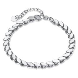 OSTAN Damen Armband Edelstahl Armbänder Link Kettenarmband Armbänder Frauen (Silber) von OSTAN