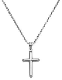 OSTAN Edelstahl Kreuz Kette Damen Kinder Kette Mit Kreuz Anhänger Für Halskett Mit Kreuz, Ideal Als Geschenk Für Mann Oder Freund Christlicher Katholizismus Kreuz Anhänger Kette 40 45 50 60 70 cm von OSTAN