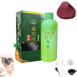 Brimless Shampoo, Herbal Bubble Grey Hair Dye Shampoo, 500 ml Plant Bubble Hair Dye Shampoo, Plant Bubble Hair Dye Shampoo (Claret) von OSTRI