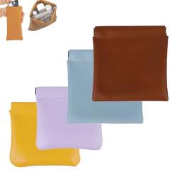 Personalized Snap Closure Leather Organizer Pouch, Snap Closure Leather Organizer Pouch, 4 Colors Soft Leather Sunglasses Storage Bag (D) von OSTRI