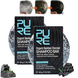 Pure Hair Darkening Shampoo Bar, Pure Hair Revitalization Bar, Pure Organic Hair, Spartan Grey Hair Reverse Bar, Grey Hair Reverse Bar, Mane Grey Reverse Bar für alle Haartypen (2pcs) von OSTRI