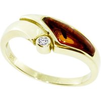 OSTSEE-SCHMUCK Goldring - Agneta - Gold 333/000 - Bernstein/Zirk. (1-tlg) von OSTSEE-SCHMUCK