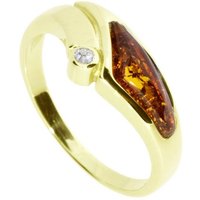 OSTSEE-SCHMUCK Goldring - Agneta - Gold 585/000 - Bernstein/Brillant (1-tlg) von OSTSEE-SCHMUCK