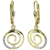 OSTSEE-SCHMUCK Paar Ohrhänger - Spirale - Gold 333/000 - Zirkonia (2-tlg) von OSTSEE-SCHMUCK