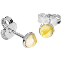 OSTSEE-SCHMUCK Paar Ohrstecker - Classic 4 mm - Silber 925/000 - Bernstein (2-tlg) von OSTSEE-SCHMUCK