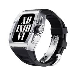 OTGKF 44 mm/45 mm, Titan-Gehäuseumbausatz, kompatibel mit Apple Watch Serie 8/7/6/5/4/SE, robustes Uhrengehäuse und stilvolles Viton-Armband, 44mm, Achat von OTGKF