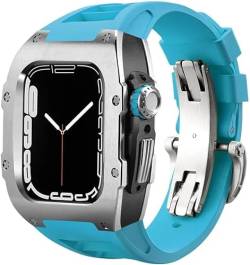 OTGKF Edelstahl-Uhrengehäuse, Gummi-Uhrenarmband, für Apple Watch Ultra 8, 7, 6, 5, 4, SE-Serie, Gummiband, Edelstahl-Gehäuse, Mod Kit, für iWatch 44 mm, 45 mm, 49 mm Uhrenersatz, 49 mm, Achat von OTGKF