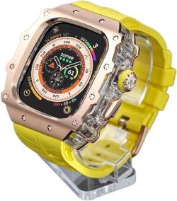 OTGKF Robustes Edelstahl-Uhrenarmband, Mod-Kit, für Apple Watch Serie 9/8/7, 45 mm, Ultra 2, 49 mm, 44 mm, für Herren und Damen, Metallabdeckung, Gummi-Sportuhrarmbänder, für iWatch 49 mm, 49 mm, von OTGKF